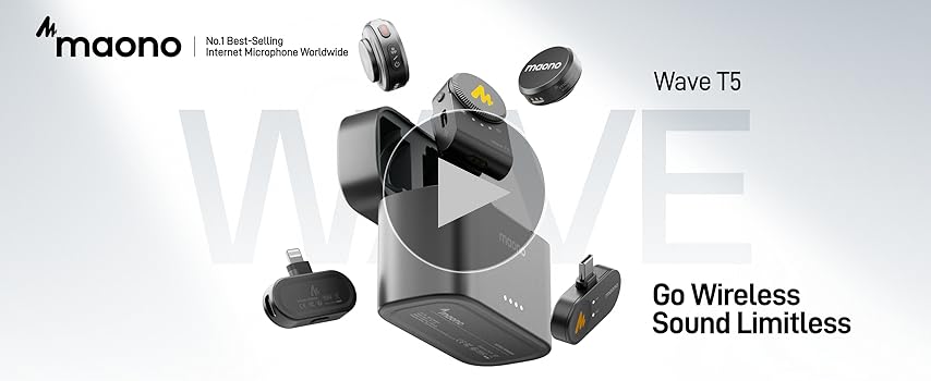 MAONO ワイヤレスマイク Wave T5 Maono Wave T5 Lavalier Wireless Microphone System